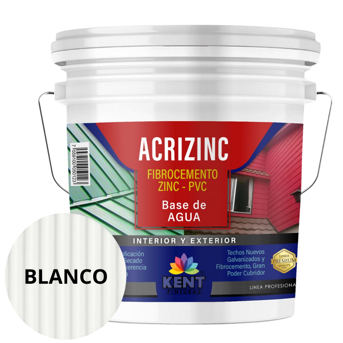 KENT - Pintura para techos Acrizinc Tineta Blanco