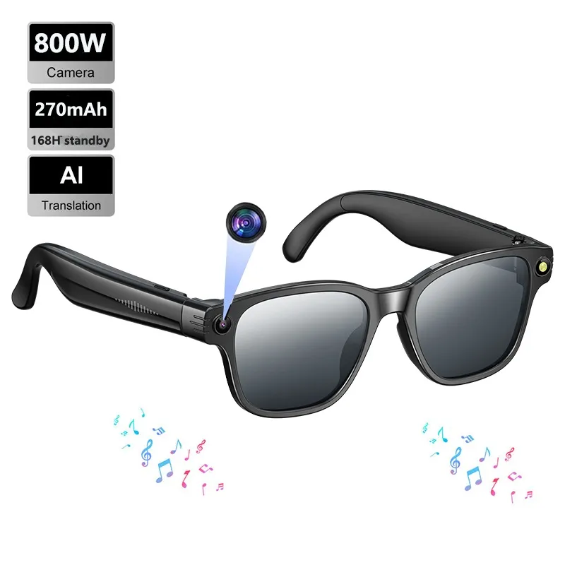 STARTECHOFFICE - Gafas Inteligentes Cámara HD 8MP Traducción AI WiFi Bluetooth