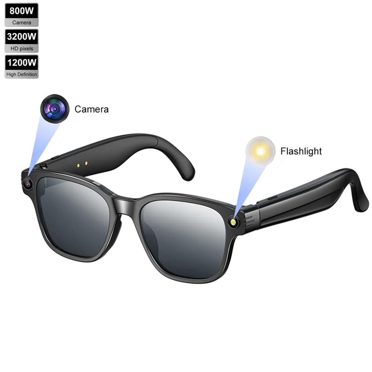 STARTECHOFFICE - Gafas Inteligentes Cámara HD 8MP Traducción AI WiFi Bluetooth Grabación 1200p Auriculares Integrados