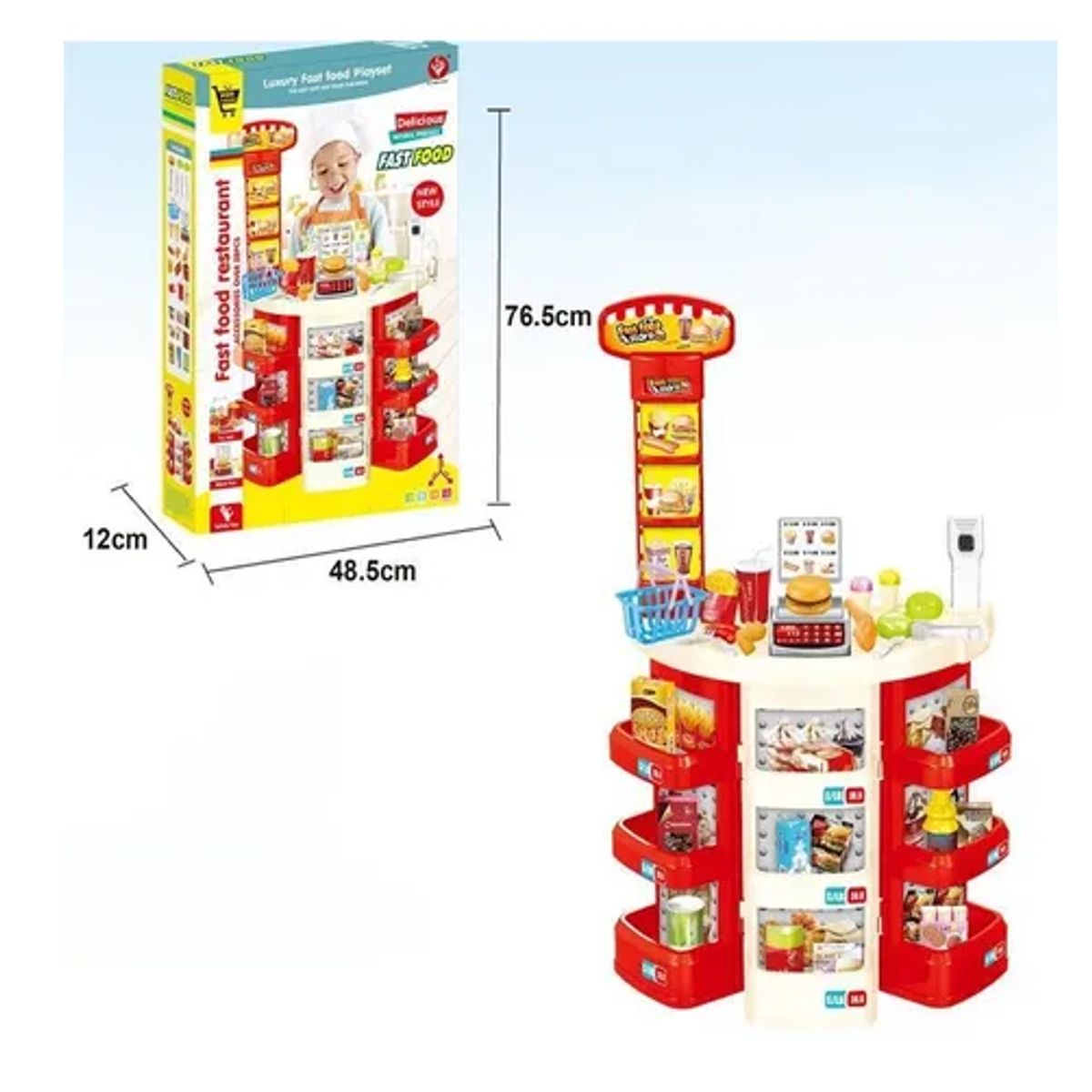 MESAJUEGO - Juego Cocina Niños Comida Rápida Luz Sonido Y Accesorios