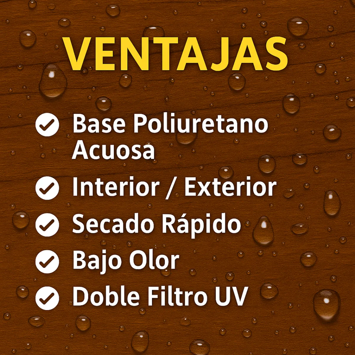 WORLD ACRYLIC - Barniz woodshield aqua 3 en 1 Mañio