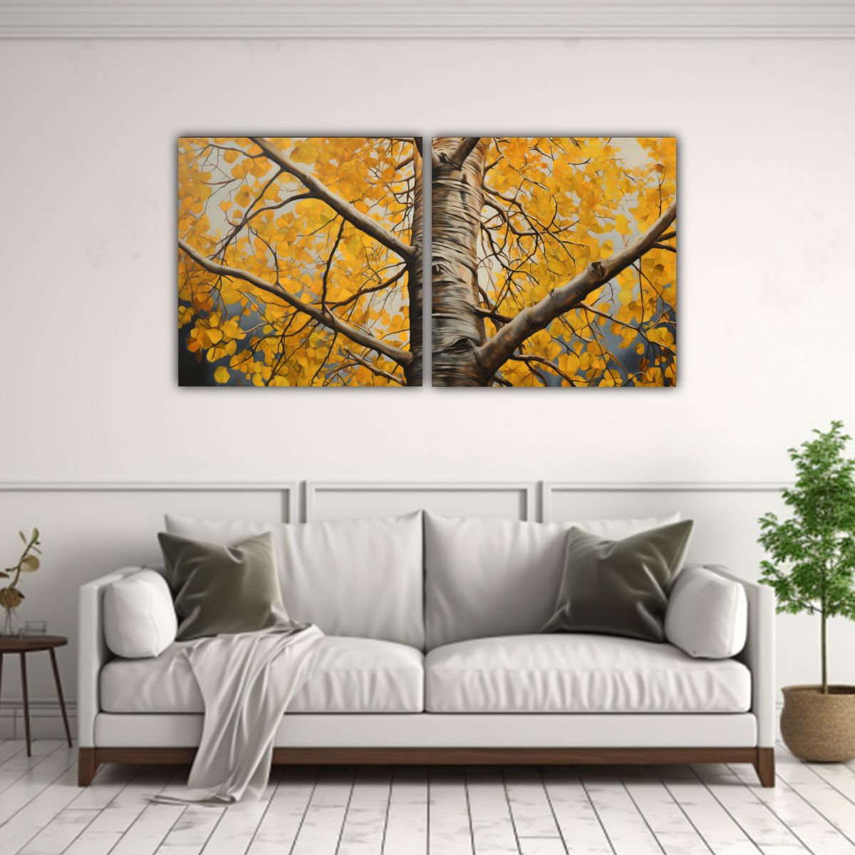 GENERICO - Artes De Pared Acuarela Calidez Aspen Tree 60x30 Cm
