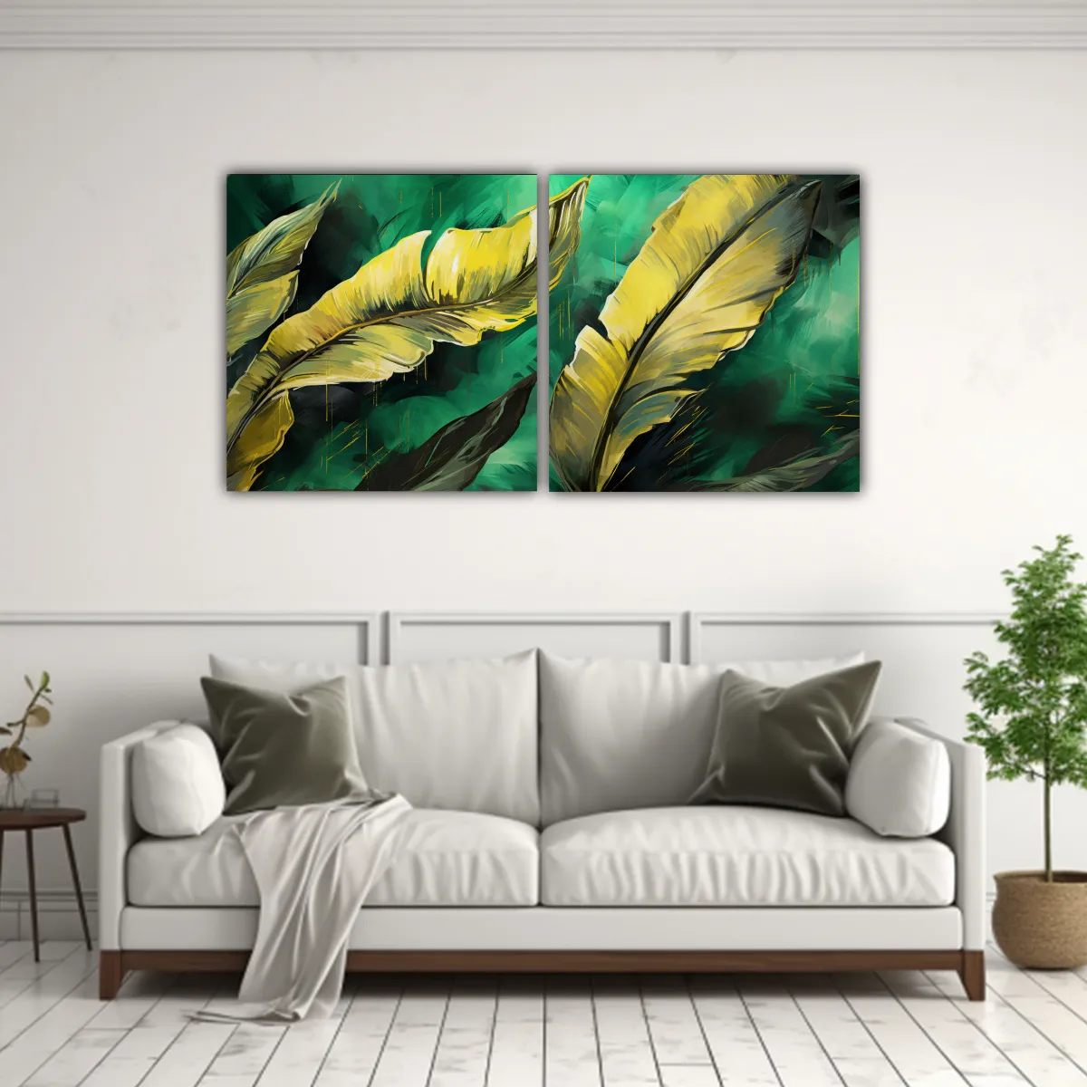 GENERICO - Pinturas Decorativas En Tela Canvas Con Dos 80x40 Cm