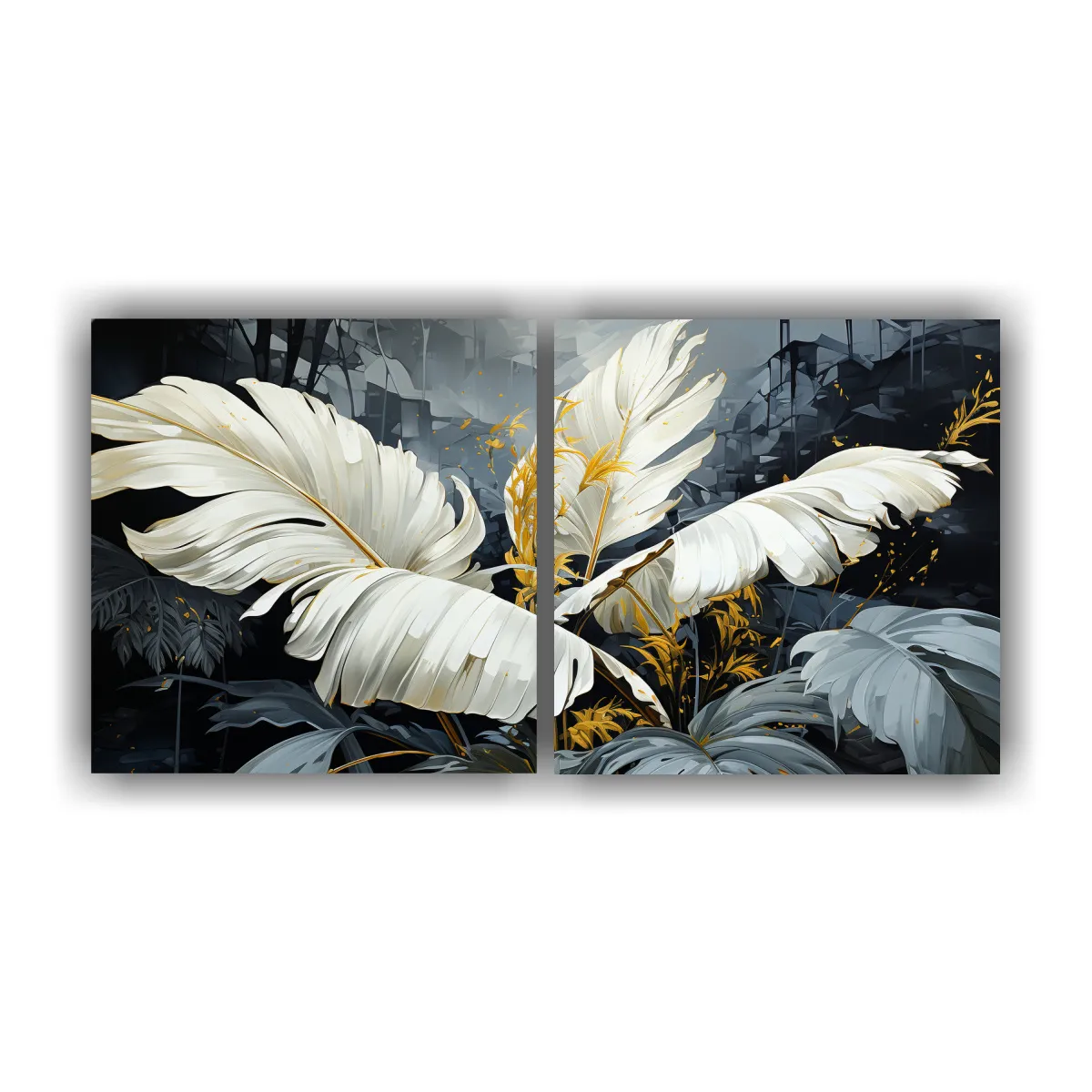 GENERICO - Lienzos Creativa Multicolor Hojas De Plátano En 80x40 Cm