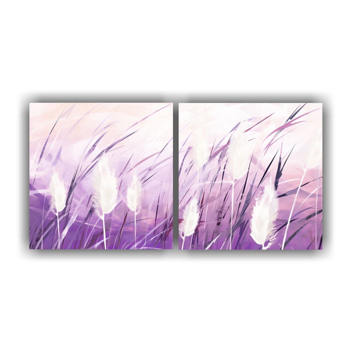 GENERICO - Lienzos Calidos De Tela En Púrpura Y Blanco Con 100x50 Cm