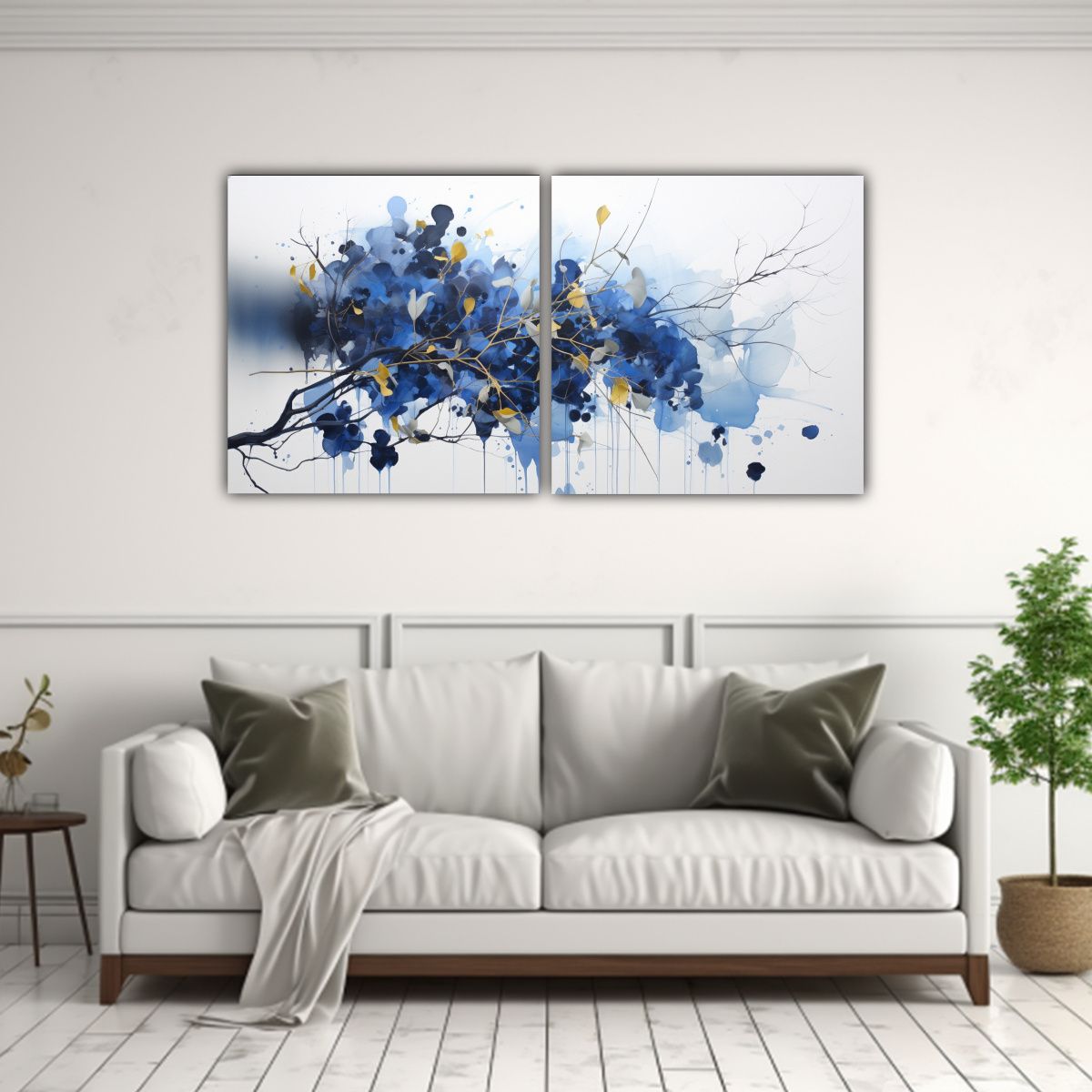 GENERICO - Pintura Abstracta De Árbol De Eucalipto Negro Y 80x40 Cm