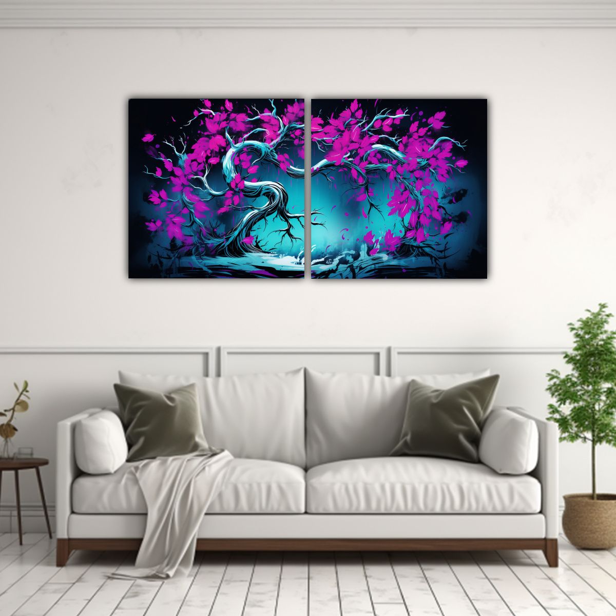 GENERICO - Pinturas Decorativas De Dos Lienzos En Bastidor 80x40 Cm