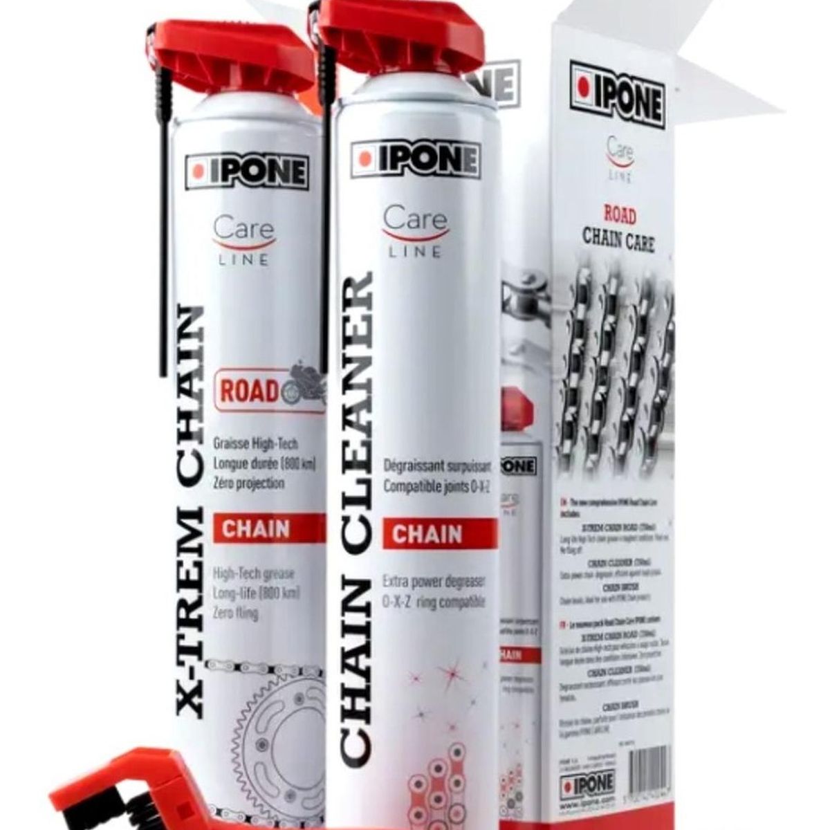 IPONE - Kit Lubricante Cadena Ipone Moto Ciudad Carretera C/ Cepillo