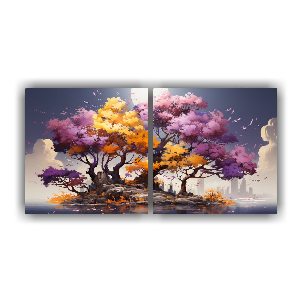 GENERICO - Pinturas De Decoración Para Oficina Con Árbol 80x40 Cm