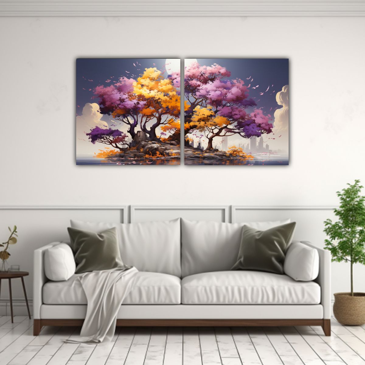 GENERICO - Pinturas De Decoración Para Oficina Con Árbol 80x40 Cm