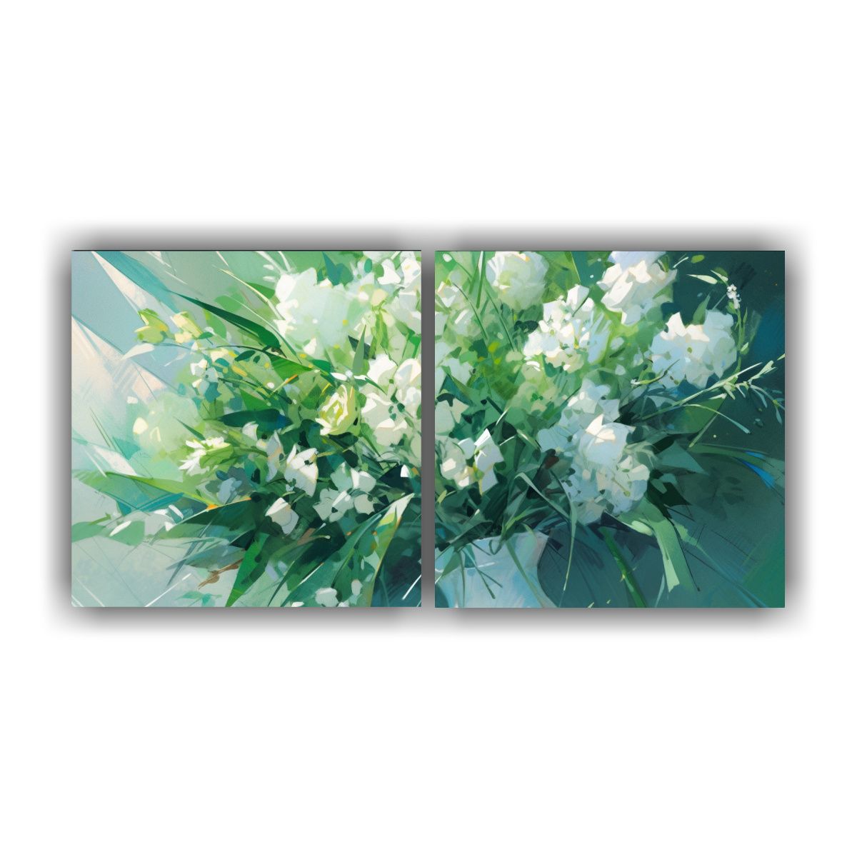 GENERICO - Cuadro Dibujo Intensidad A Colores Verdes En 60x30 Cm