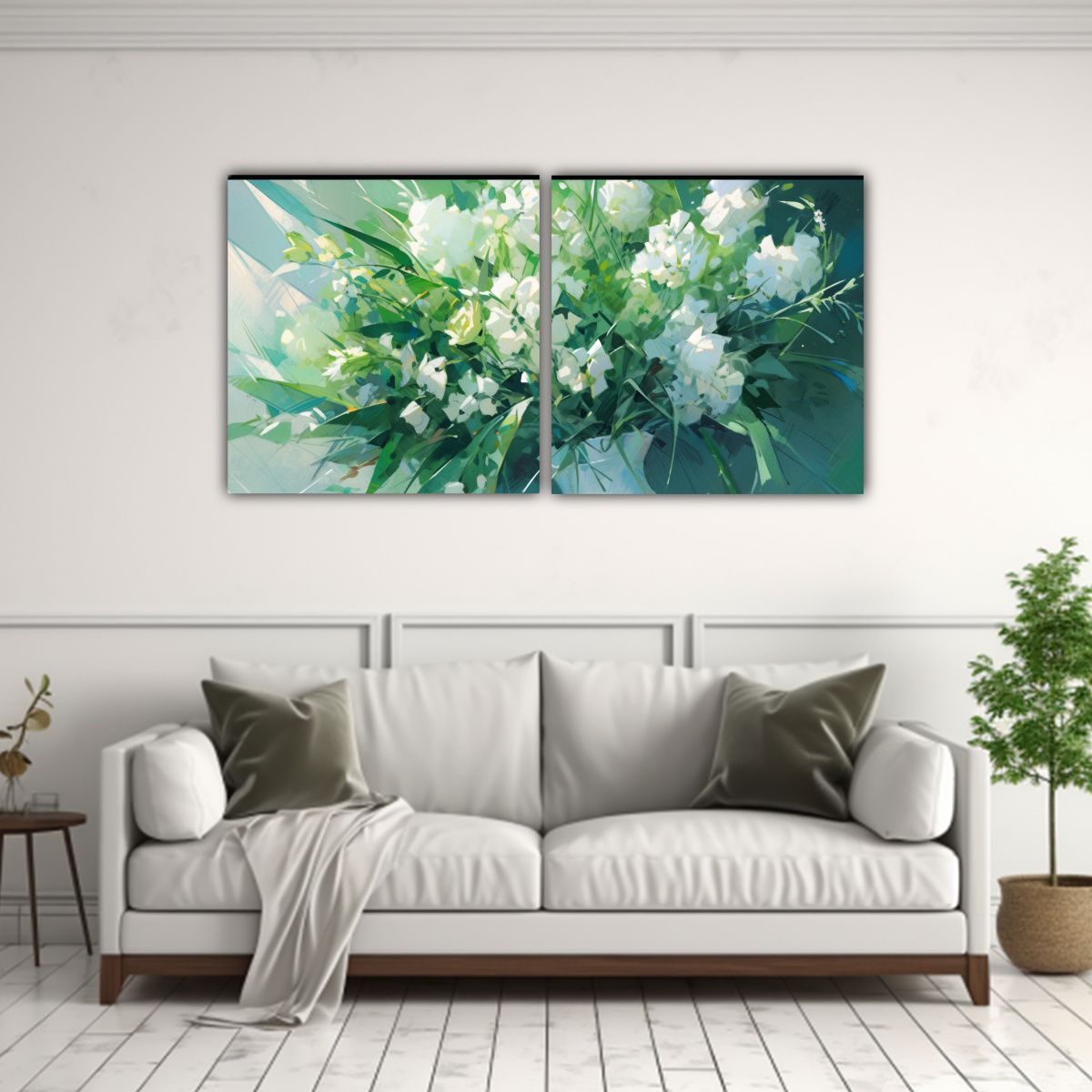 GENERICO - Cuadro Dibujo Intensidad A Colores Verdes En 60x30 Cm