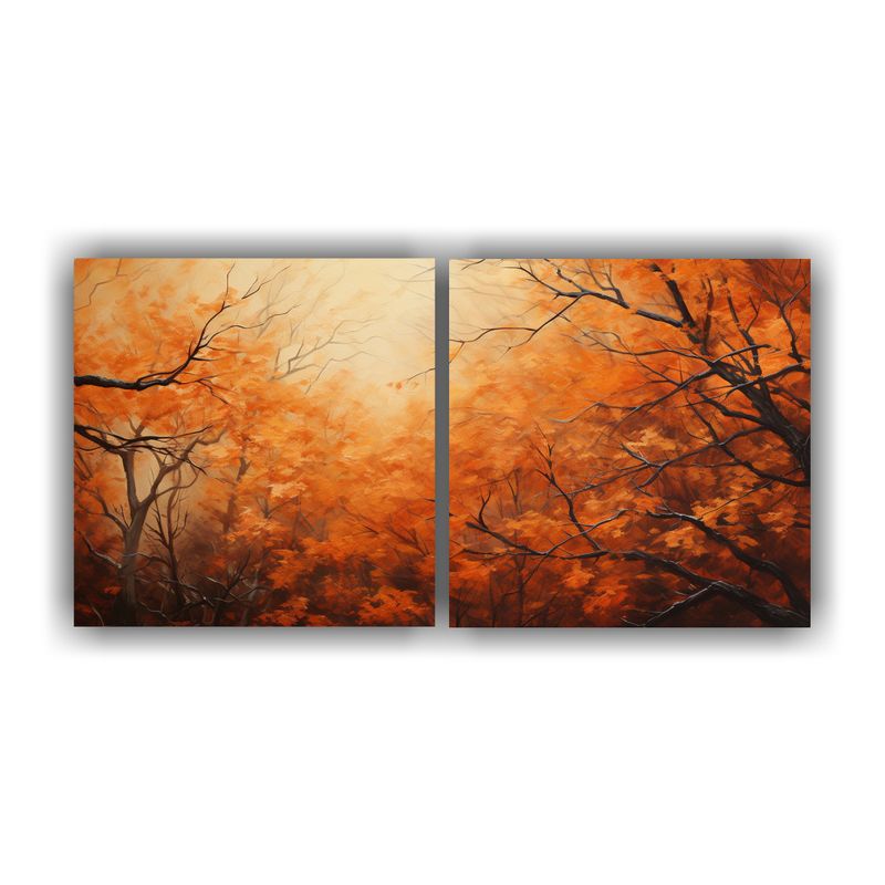 GENERICO - Pintura Abstracta De árboles De Arce En Estilo 80x40 Cm