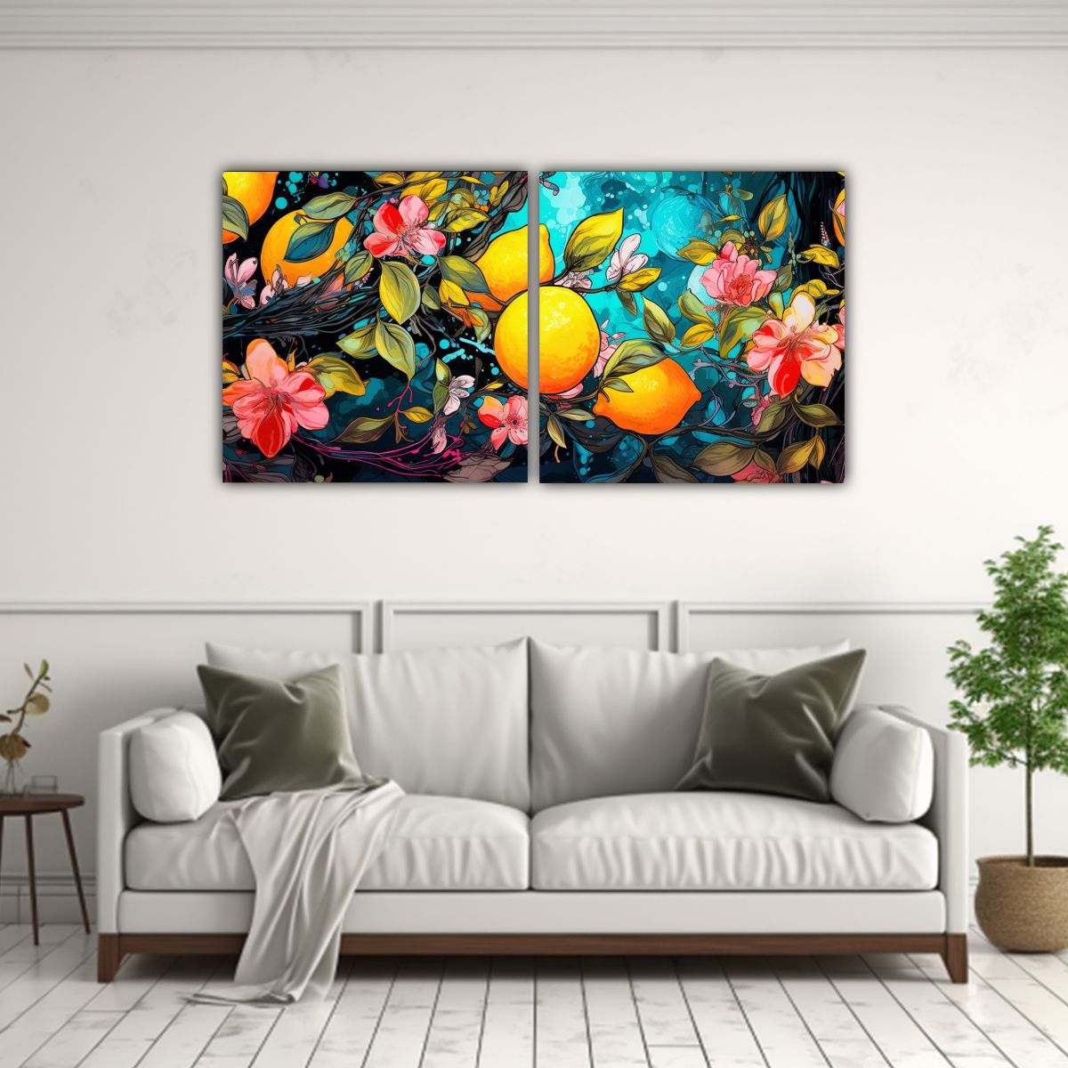 GENERICO - Lienzos Tela Mov Linda Lemon Tree En Colores 80x40 Cm