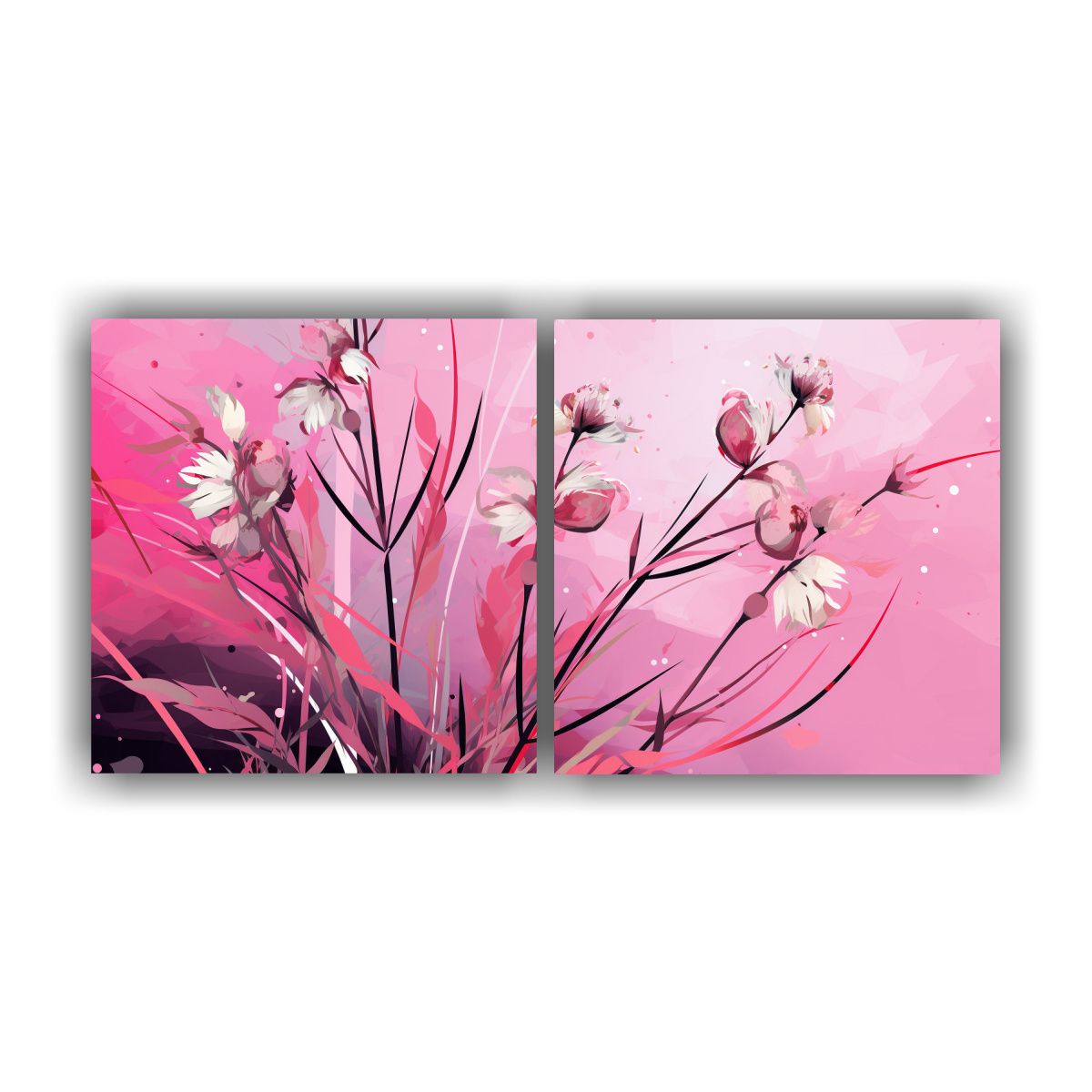 GENERICO - Cuadros Inspiradores Lemongrass En Rosa Neonoir 80x40 Cm