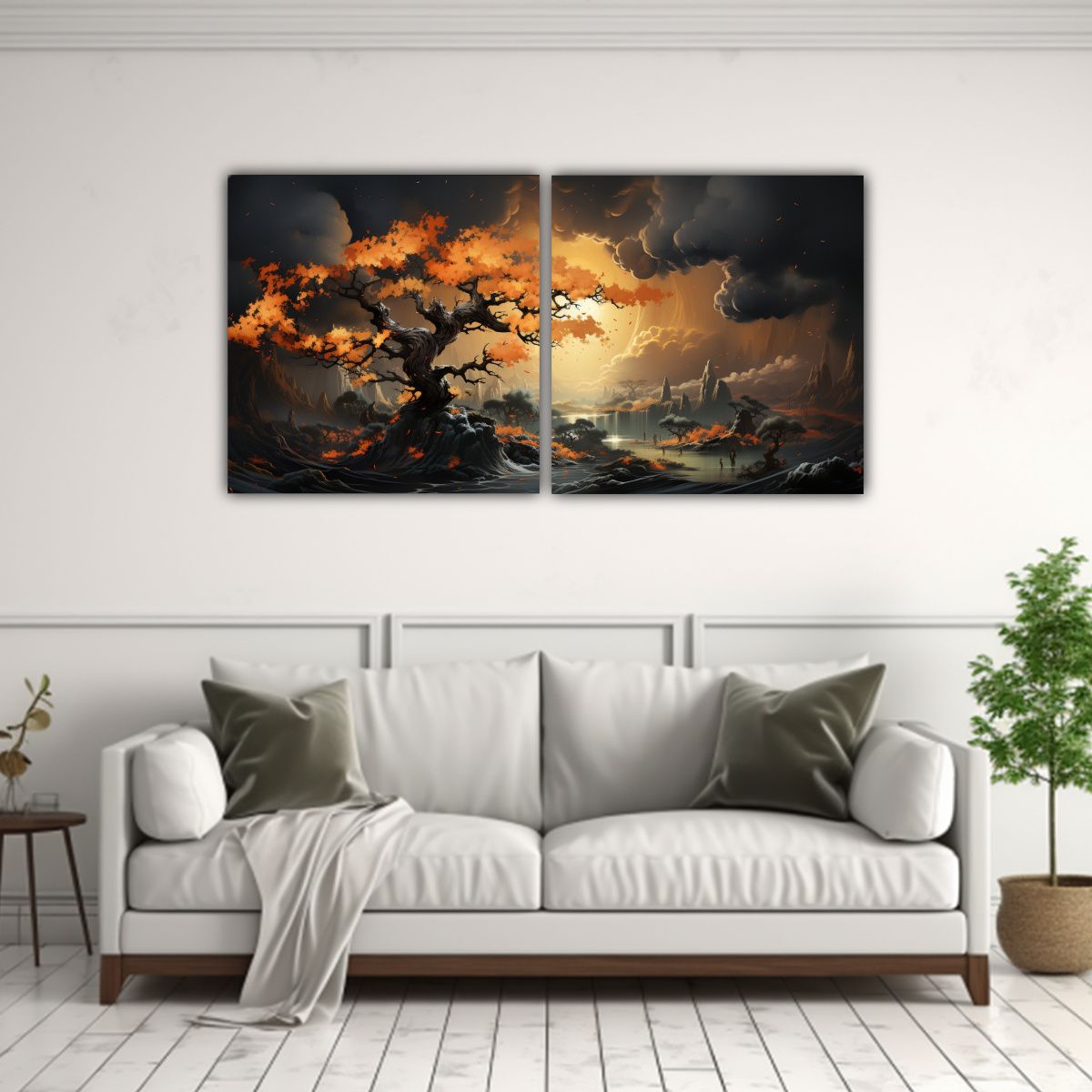 GENERICO - Pintura De Pared Movimiento Equilibrio Roble En 100x50 Cm