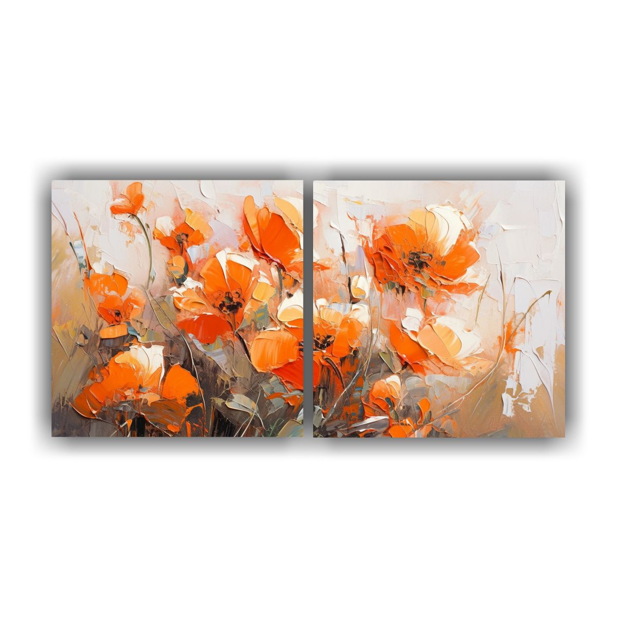 GENERICO - Cuadro De Flores En Tonos Equilibrio A De Colores 80x40 Cm