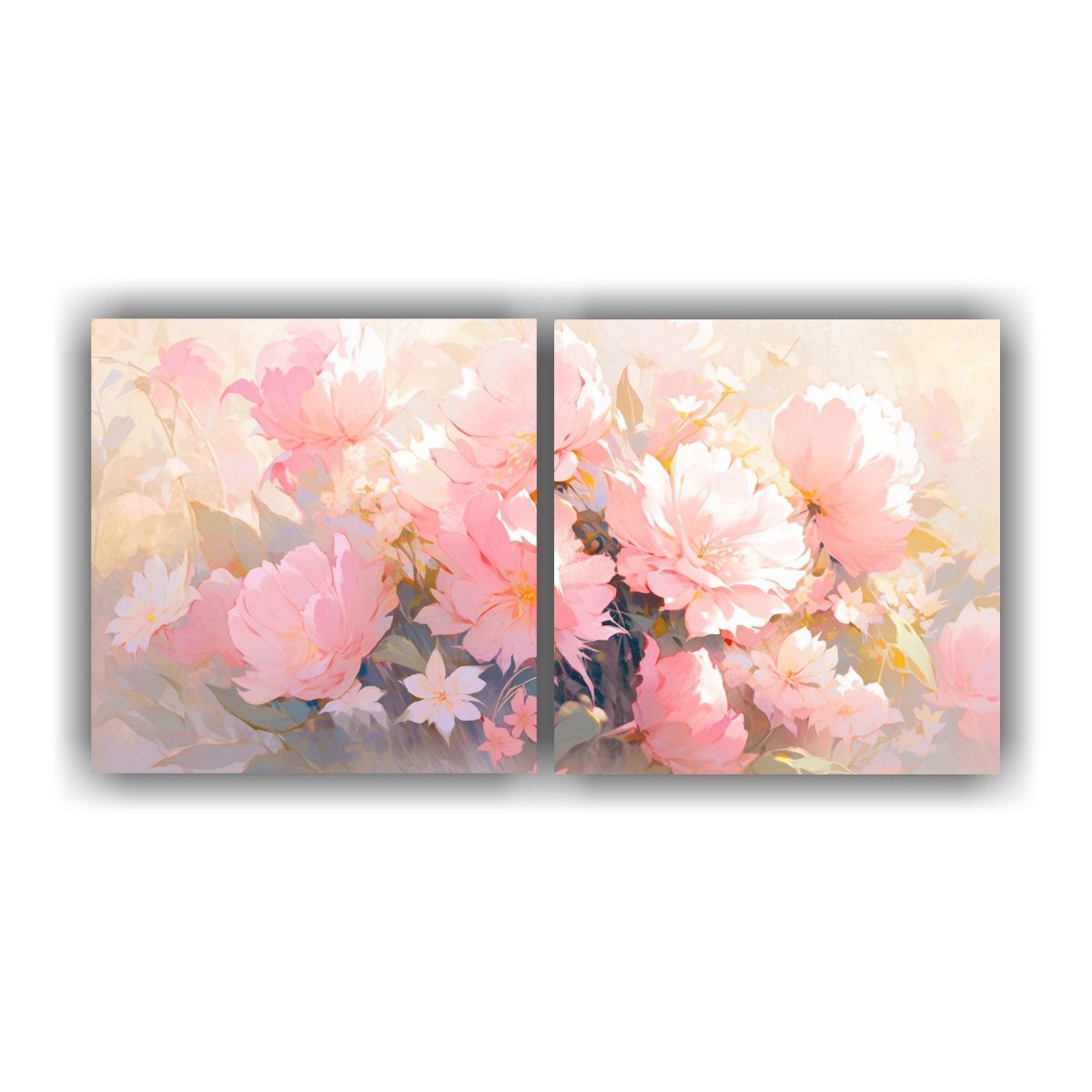 GENERICO - Pintura En Lienzo De Flores De Colores Armonía A 80x40 Cm