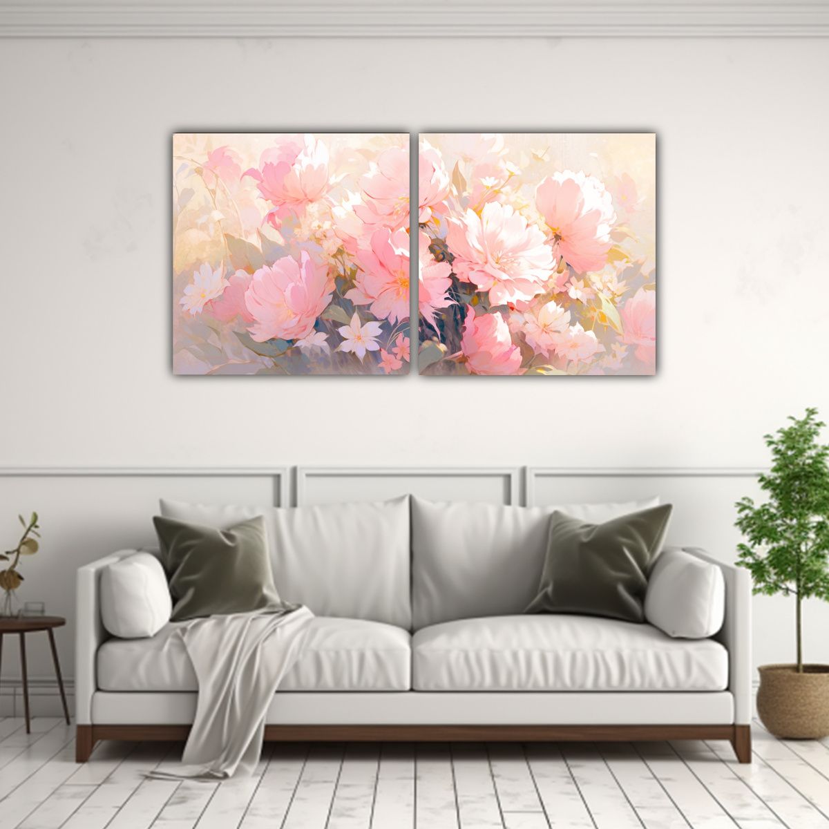 GENERICO - Pintura En Lienzo De Flores De Colores Armonía A 80x40 Cm