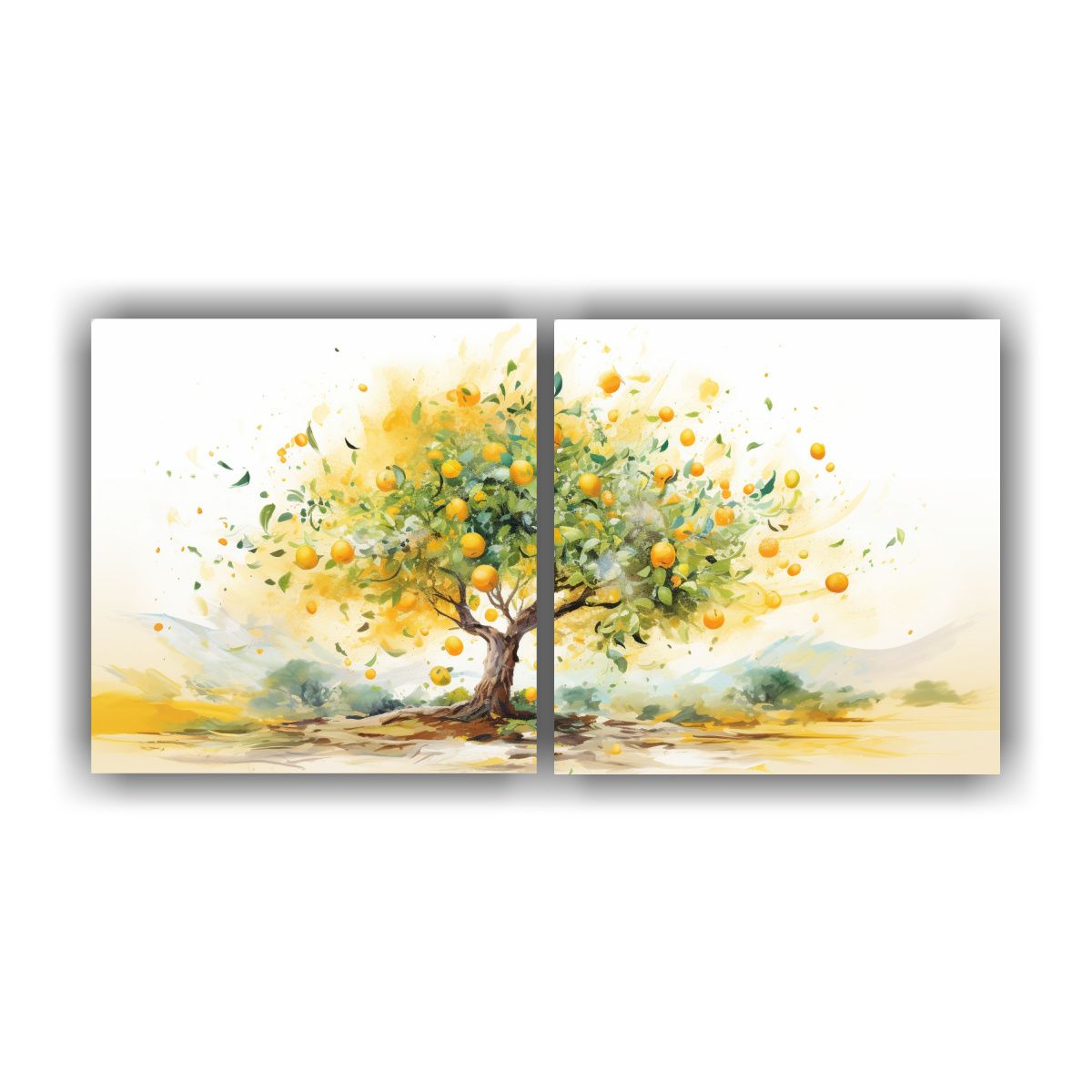 GENERICO - Pinturas Vintage Abstractas Dos Composiciones De 100x50 Cm