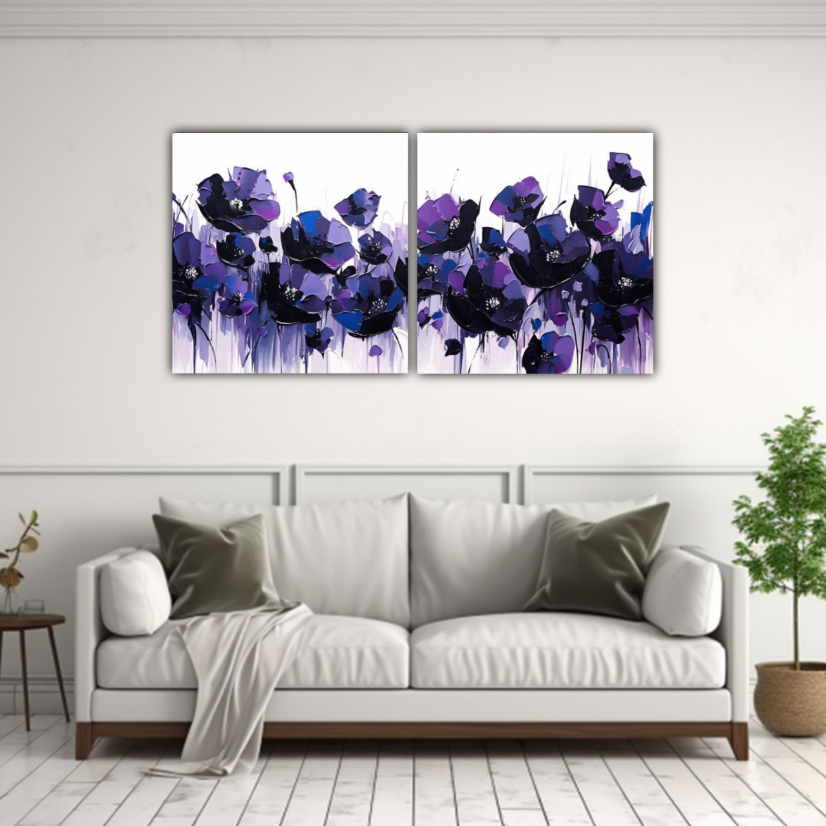 GENERICO - Cuadros Vintage Luminosidad A Púrpura Y Negro 80x40 Cm