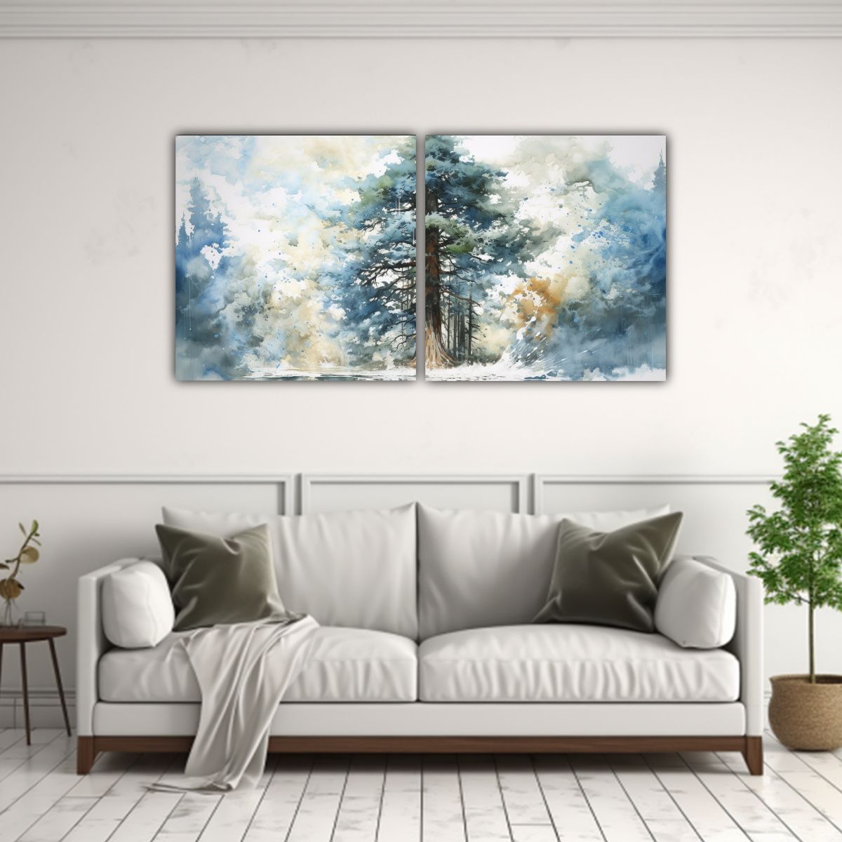 GENERICO - Set 2 Cuadros Abstractos En Lienzo Esquema De Un 60x30 Cm