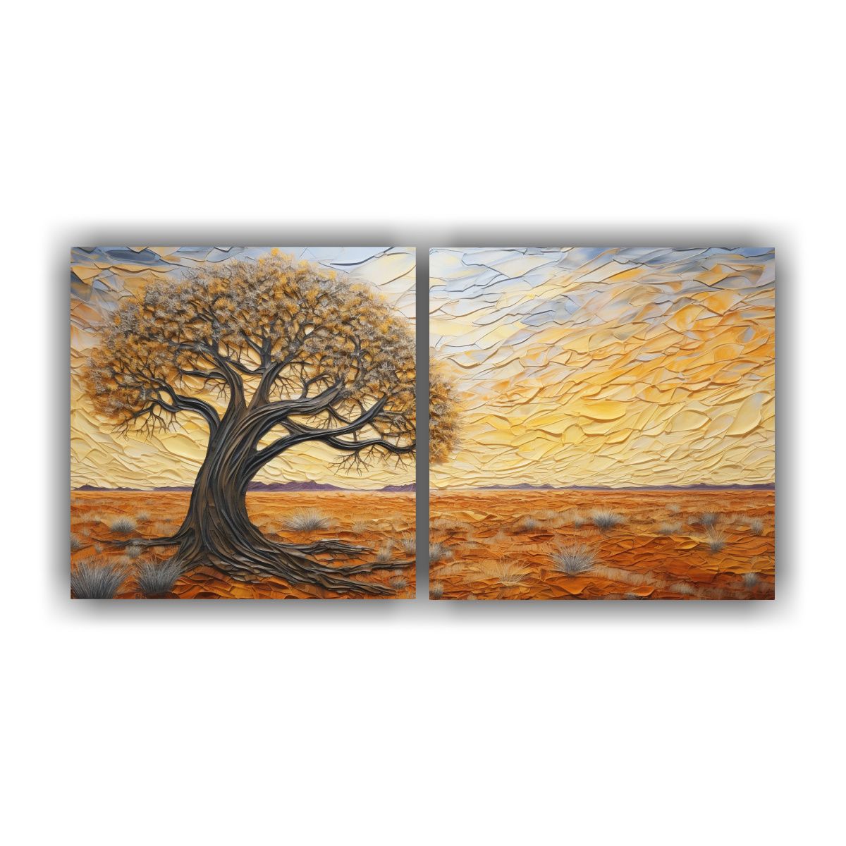 GENERICO - Pinturas Abstractas Detalladas De árboles De 60x30 Cm