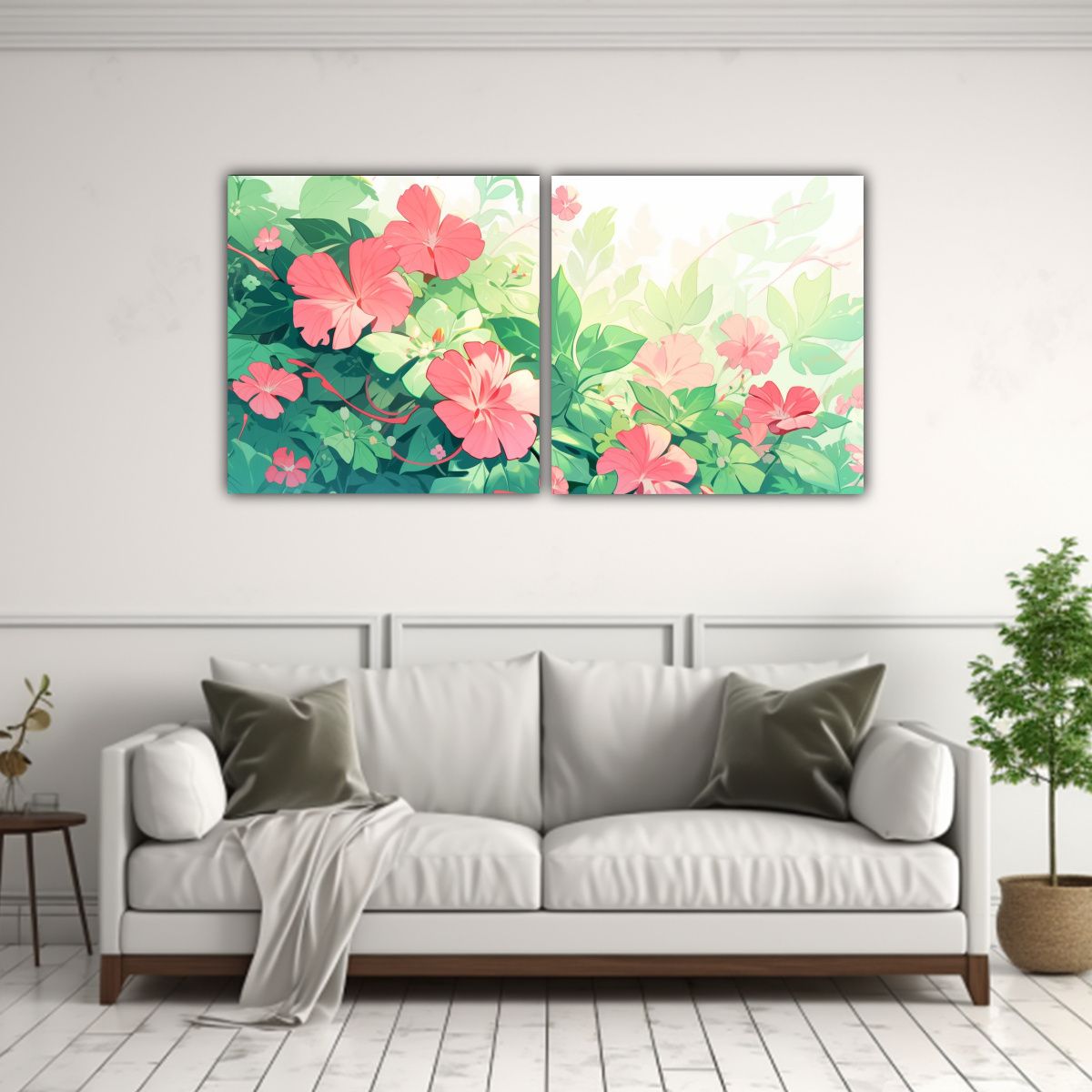 GENERICO - Combinación De Lienzo De Tela De 2 Bellas Artes 60x30 Cm