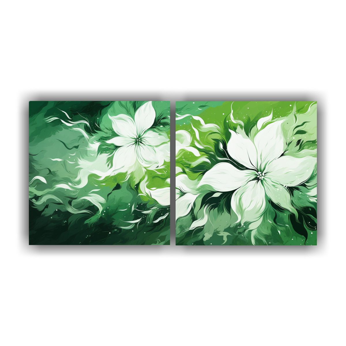 GENERICO - Lienzos De Tela Diseño Calidez Green AND White 100x50 Cm