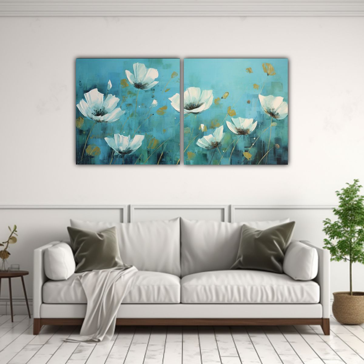 GENERICO - Cuadro Movimiento Luminosa A Teal Colors En 60x30 Cm
