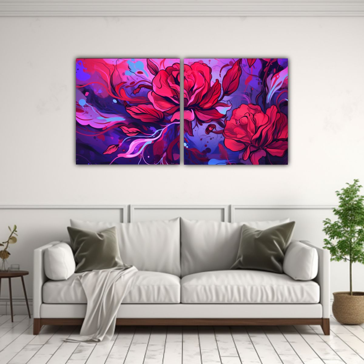 GENERICO - Conjunto 2 Lienzos De Tela Modernos Exclusivos 100x50 Cm