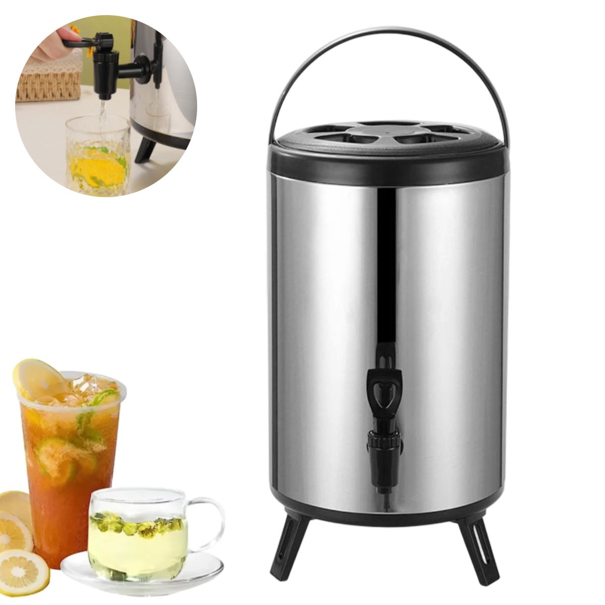 ATURE - Termo Acero Inoxidable Mantiene Frio Y Calor 10 Litros