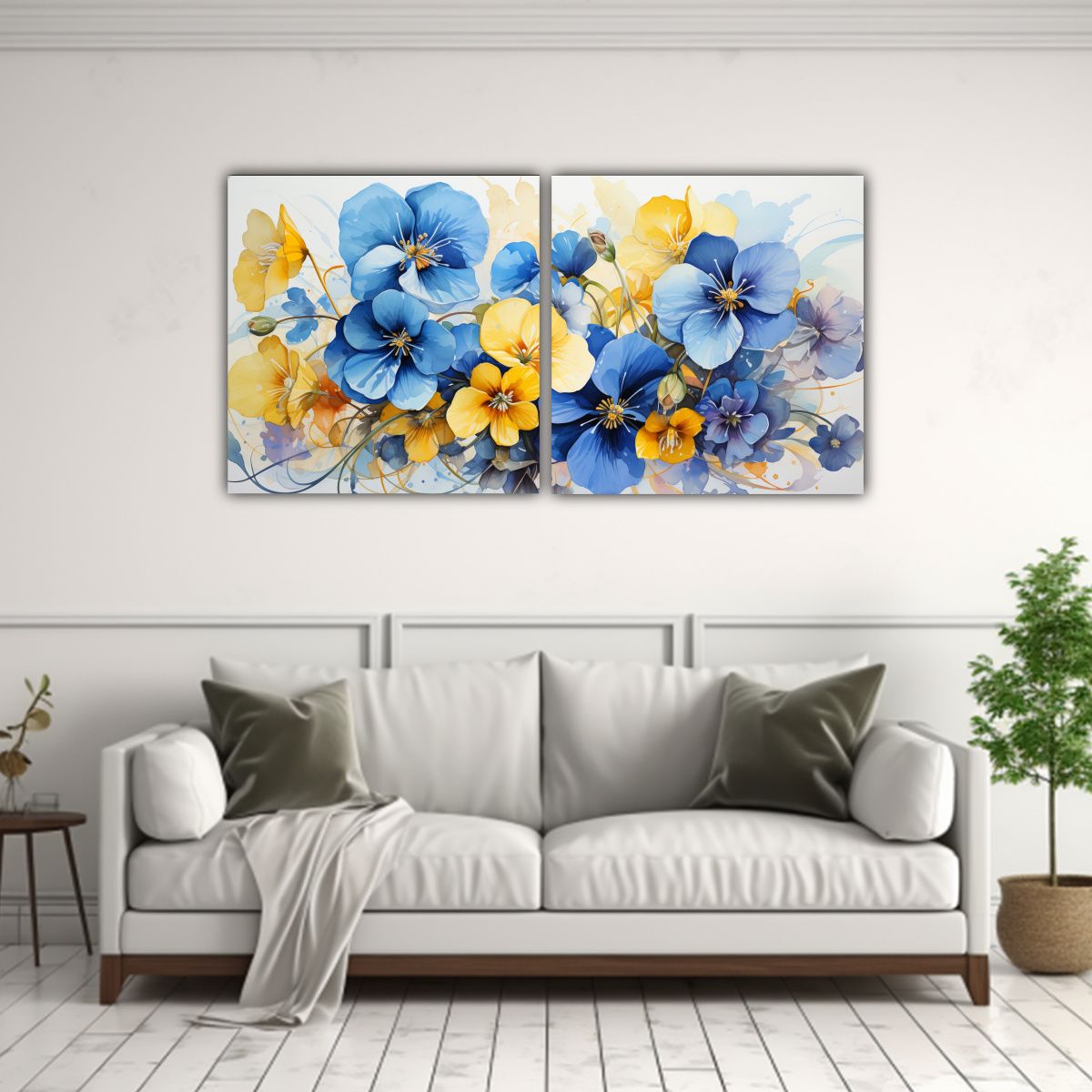 GENERICO - Pintura Abstracta Luminosa De Flores Color 80x40 Cm