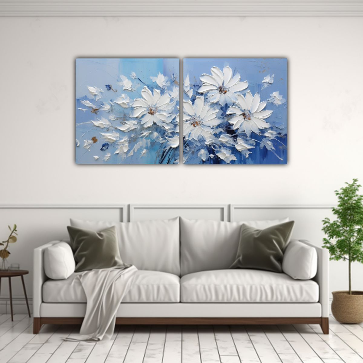 GENERICO - Set 2 Composiciones Colores Protagonismo A White 80x40 Cm