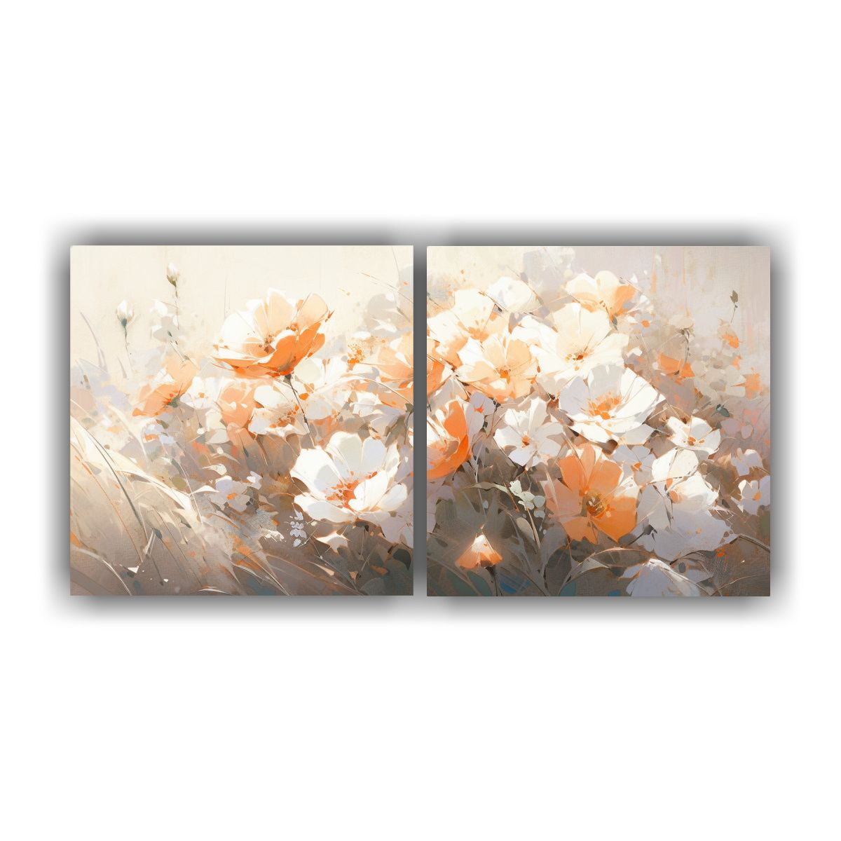 GENERICO - Lienzo Con Detalles Intrincados De Flores Blancas 80x40 Cm