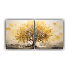 GENERICO - Pintura Abstracta Innovadora De Diptico 100x50 Cm