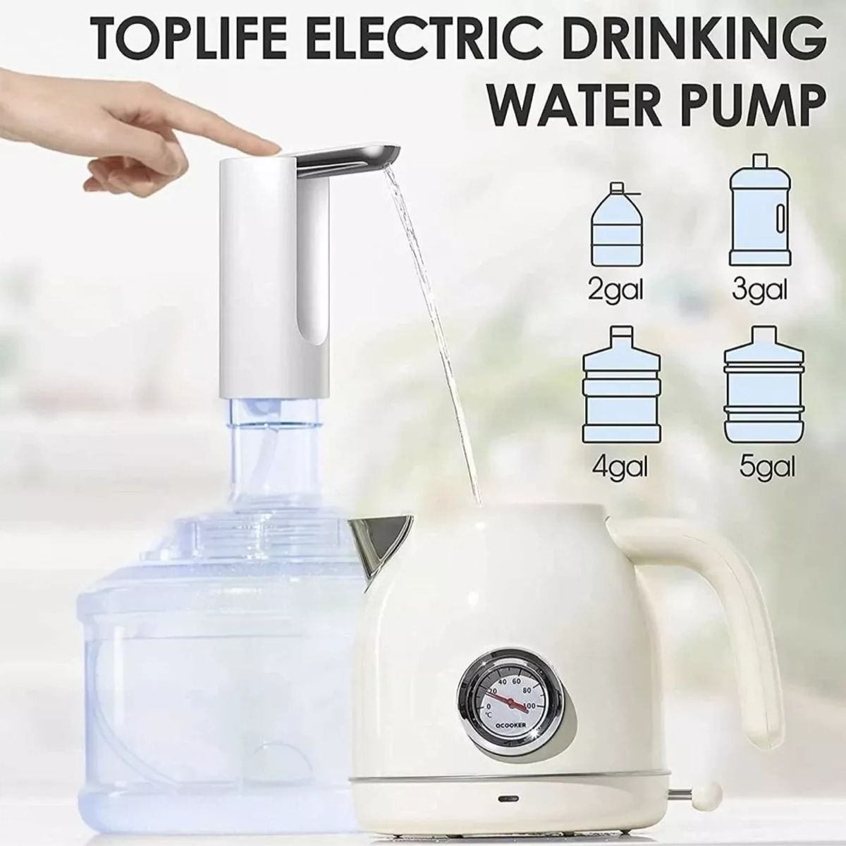 MUNDITEL - Dispensador Electrico De Agua Recargable Para Botellones