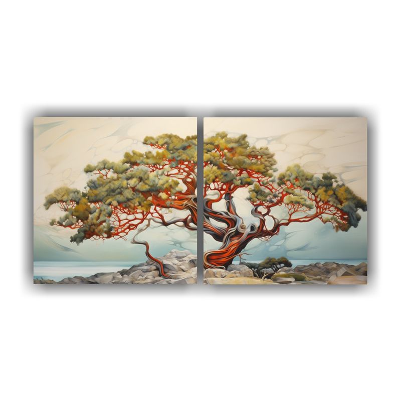 GENERICO - Pintura Abstracta De árbol De Madroño 60x30 Cm