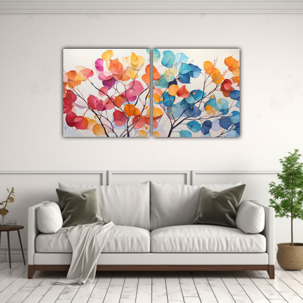 GENERICO - Lienzos Impreso Escenario Árbol Aspen Colores 80x40 Cm