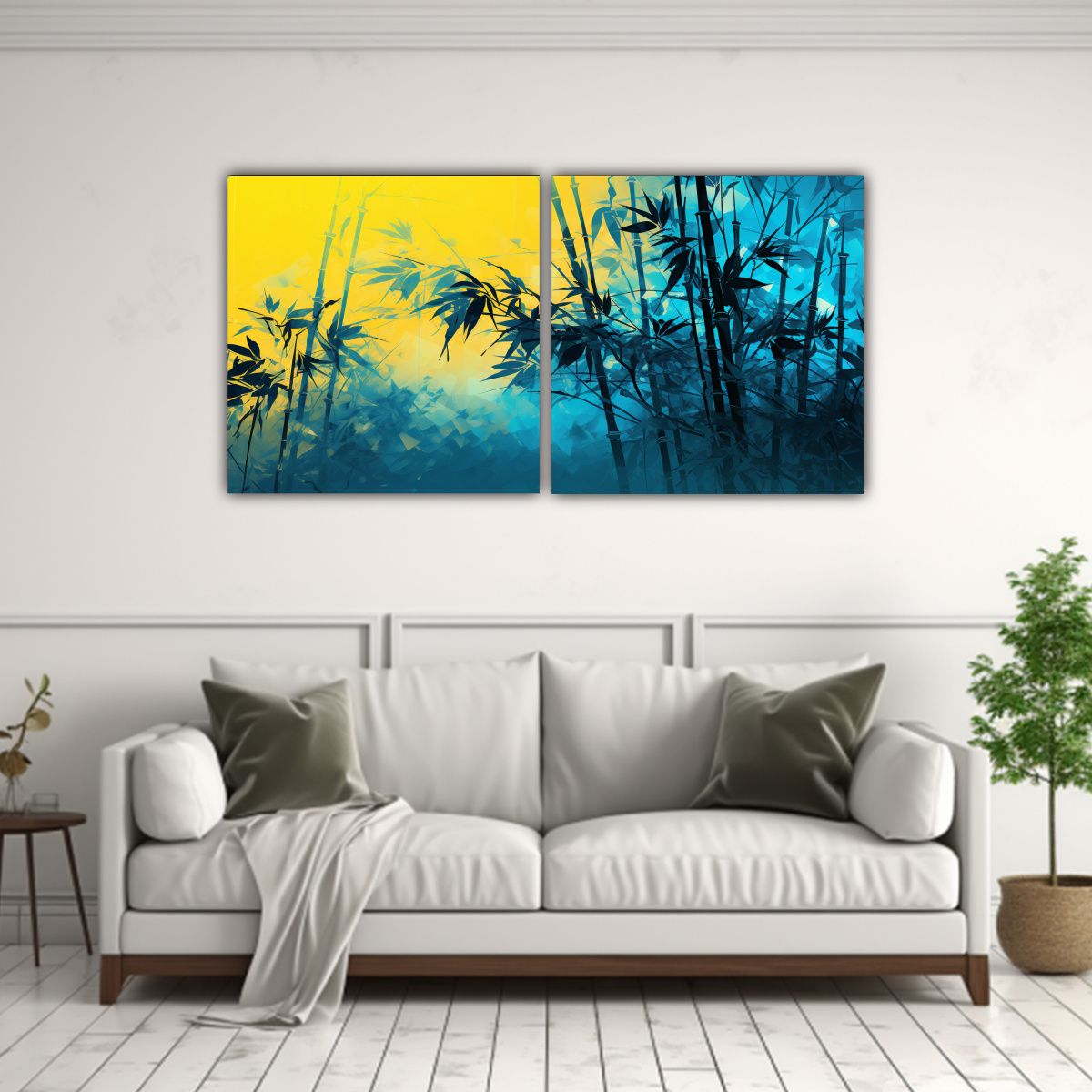 GENERICO - Pinturas Decorativas Tonos únicos De Bambú En 60x30 Cm