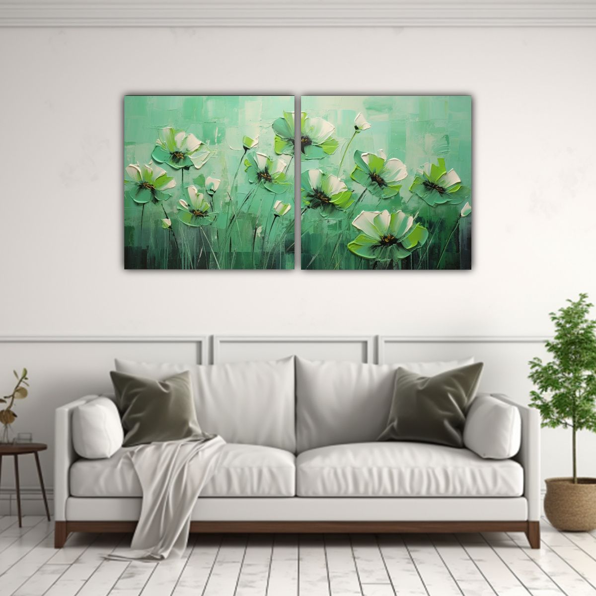 GENERICO - Cuadro De Flores En Lienzo Para Decoración De 60x30 Cm