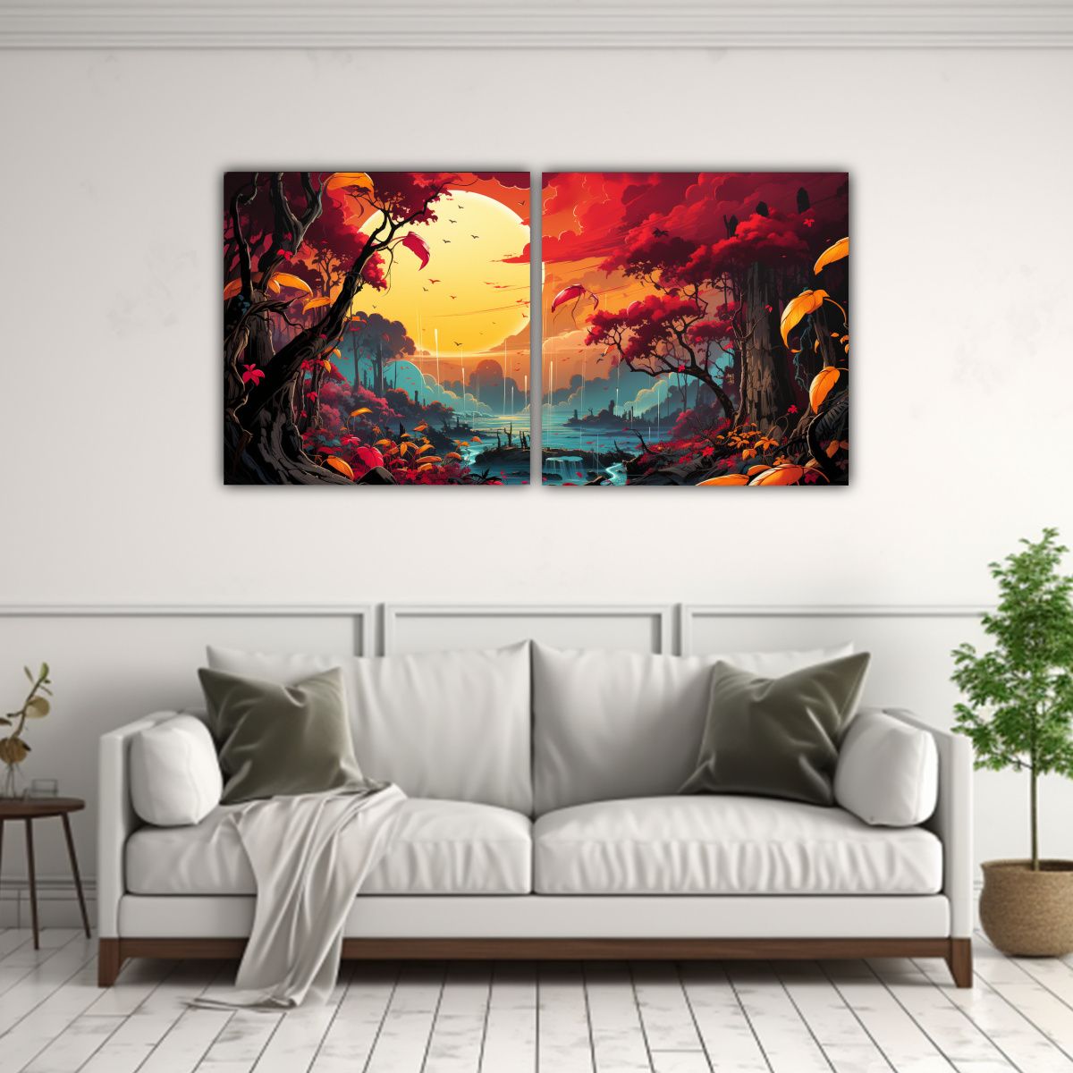 GENERICO - Pinturas Decorativas Dos Cuadros Banana Tree In 60x30 Cm