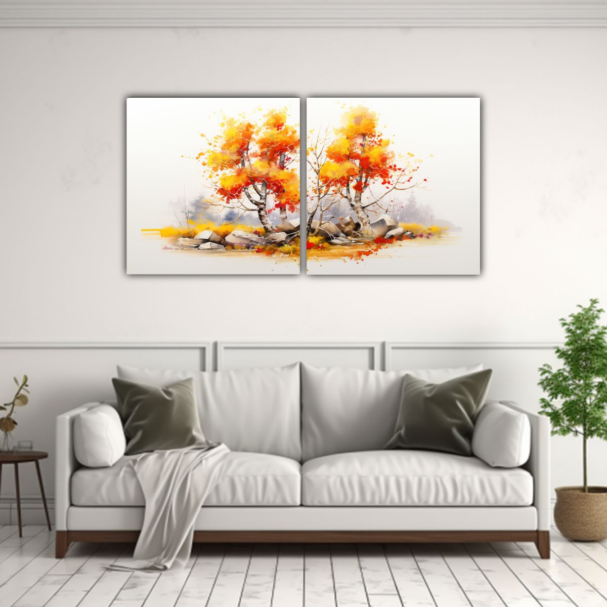 GENERICO - Cuadros Dibujo Elegancia A Birch Bonsai Tree 80x40 Cm