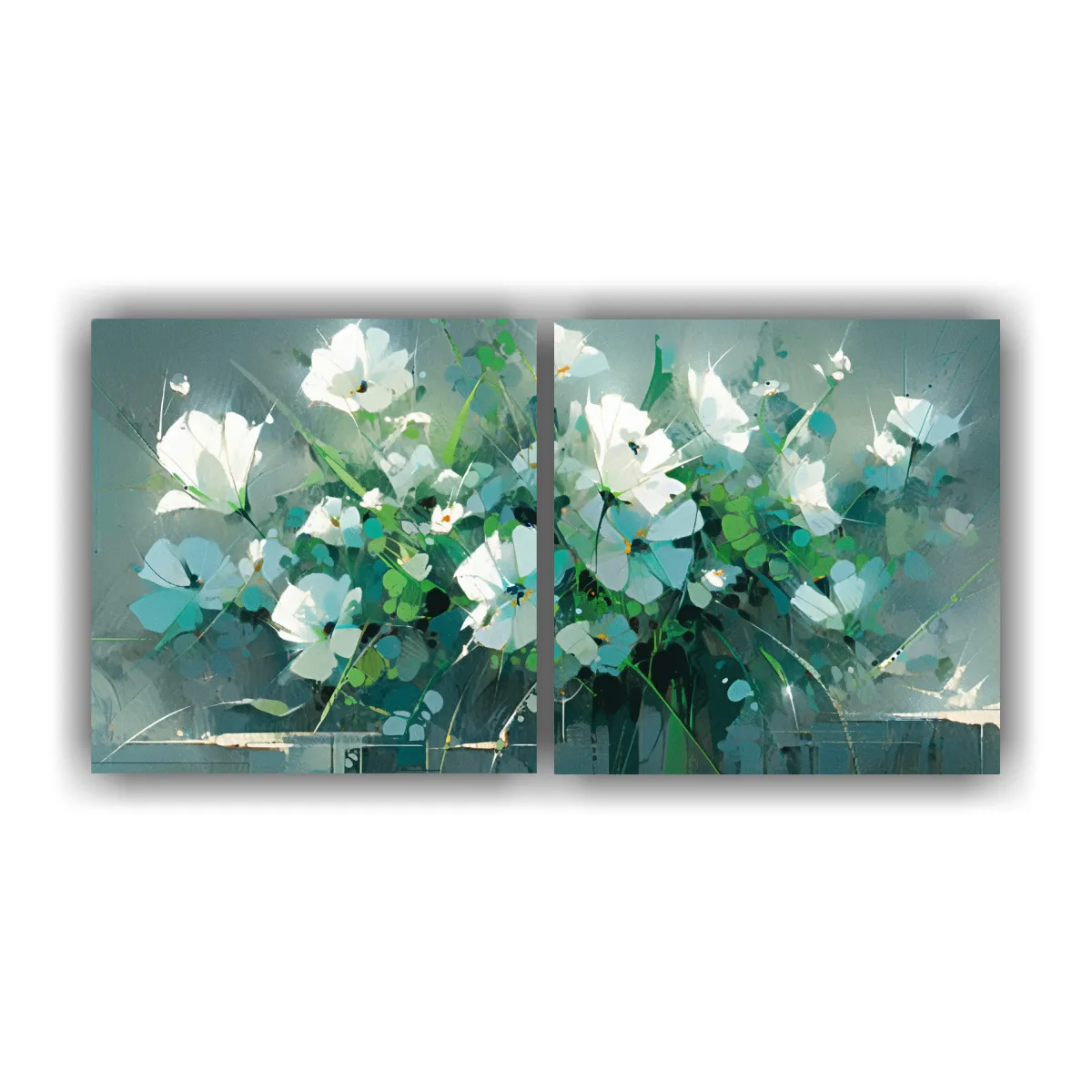 GENERICO - Dos Lienzos Vintage Con Detalles Intrincados En 100x50 Cm