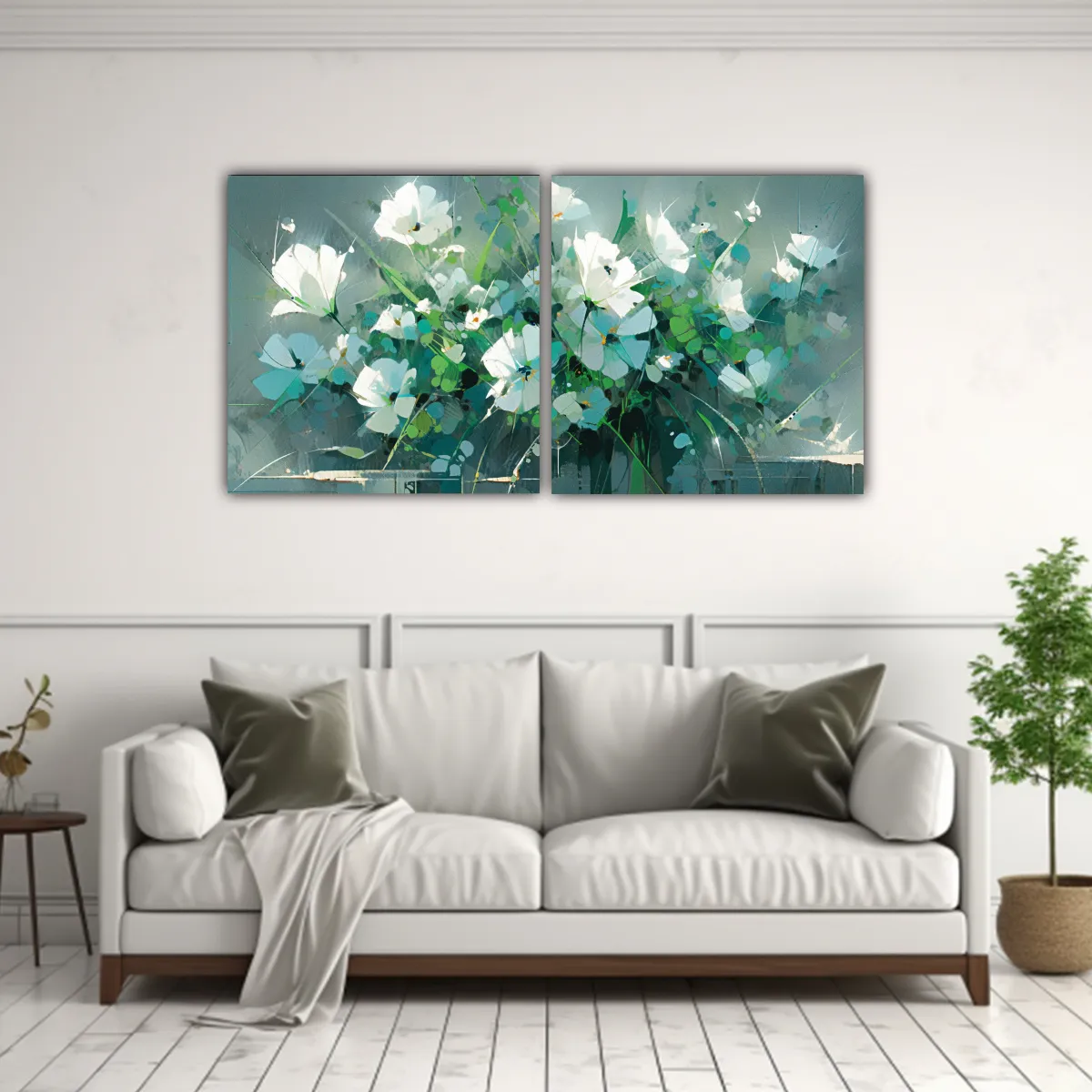 GENERICO - Dos Lienzos Vintage Con Detalles Intrincados En 100x50 Cm