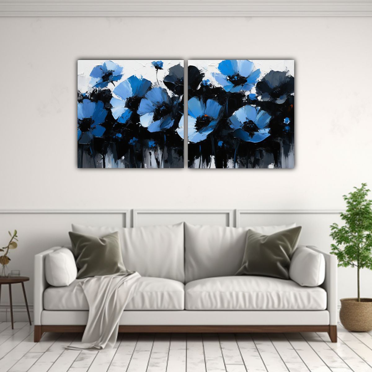 GENERICO - Pintura En Bastidor Expresión Fantasía En Negro 100x50 Cm