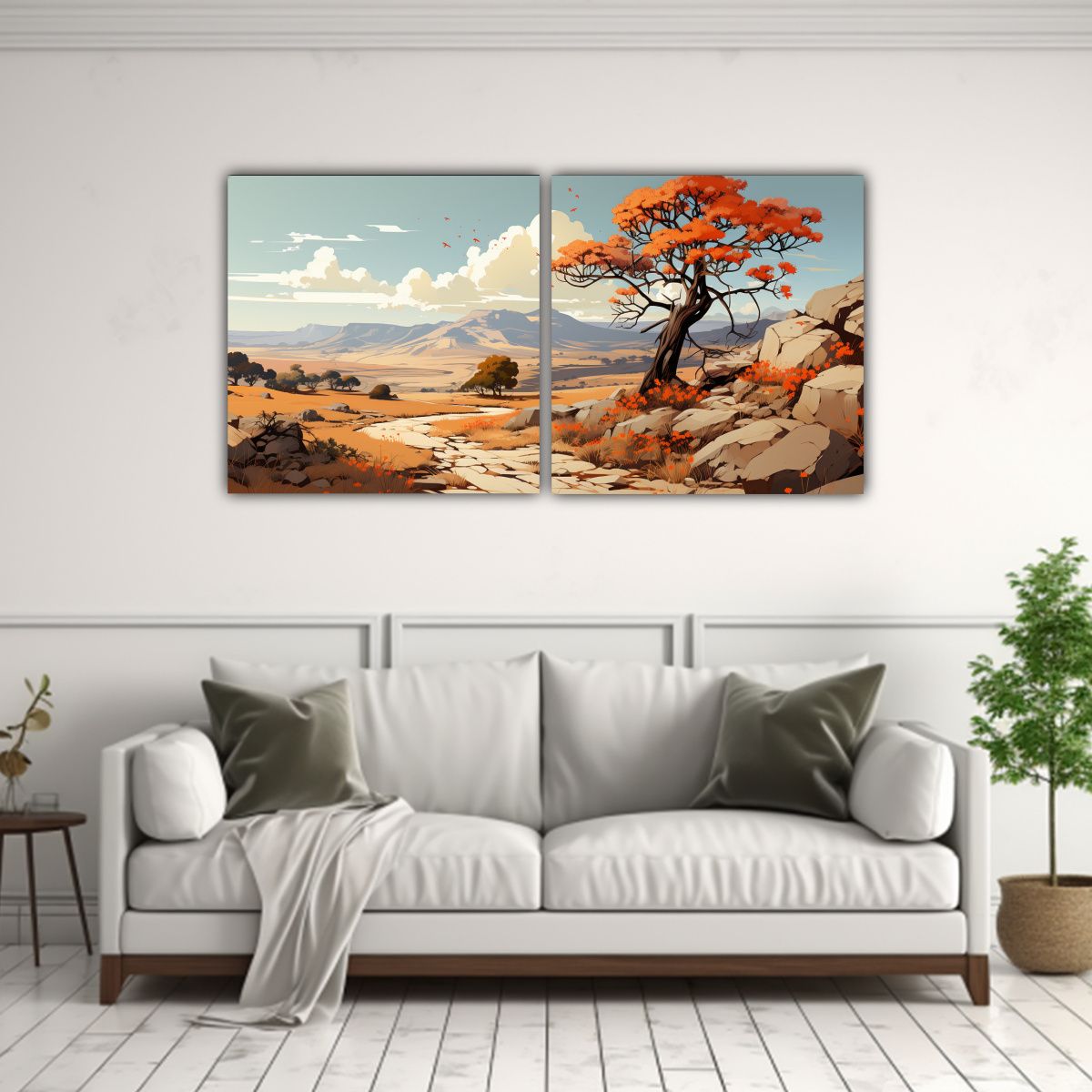 GENERICO - Cuadro Decorativo De Dos Finas Líneas En Un 80x40 Cm