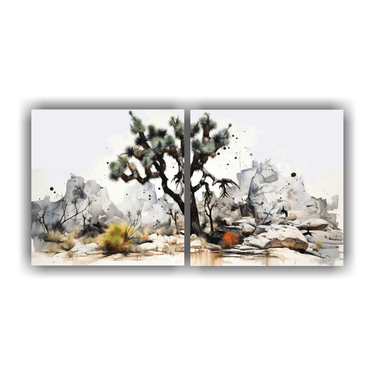 GENERICO - Diseño Relieve De árbol De Joshua En Blanco Y 80x40 Cm