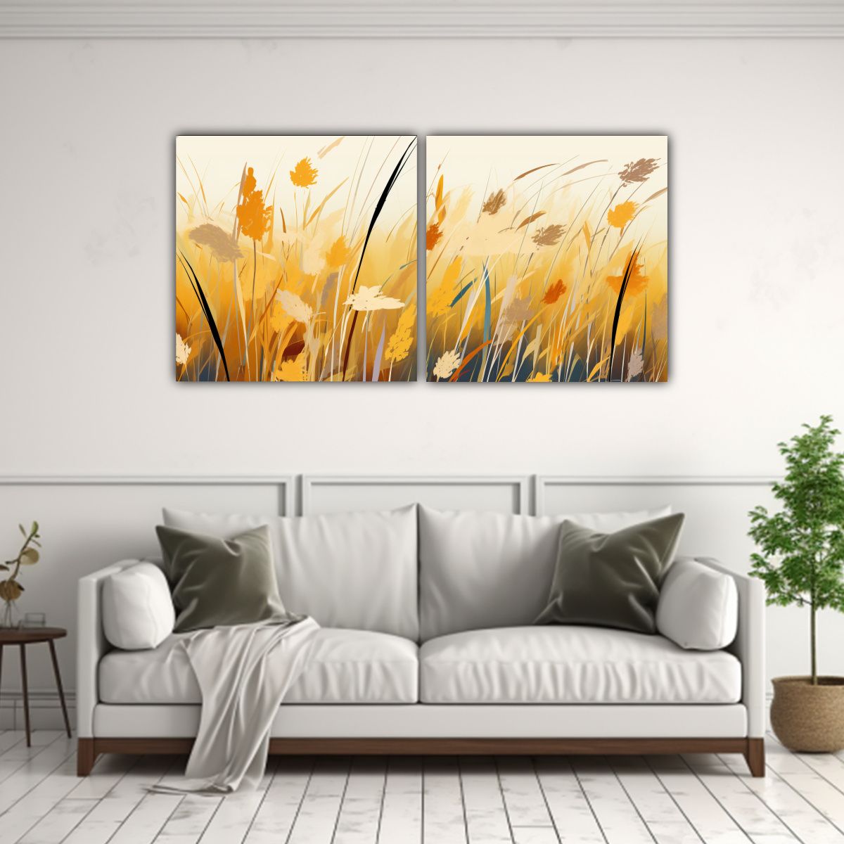 GENERICO - Pinturas Decorativas De Dos Cuadros Composición 100x50 Cm