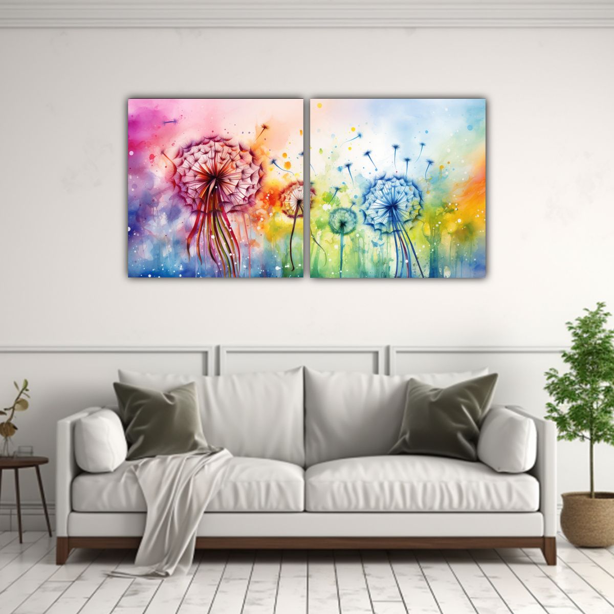 GENERICO - Conjunto De 2 Lienzos De Tela Dibujo Elegante Con 100x50 Cm